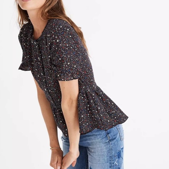 Madewell Navy Floral Button-Up Blouse - Picture 10 of 12